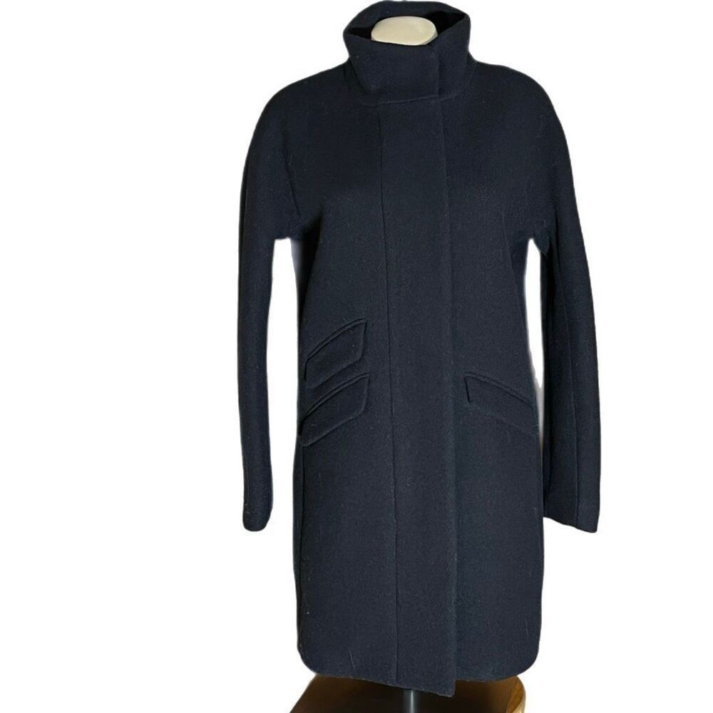 J. Crew Black Italian Stadium Cloth Wool Cocoon‎ Coat Women’s MSRP $350